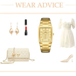 Wwoor 2024 novos relógios femininos de ouro criativo aço pulseira relógios de pulso senhoras quadrado à prova dwaterproof água feminino relogio feminino