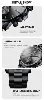 Novo cheetah relógio masculino marca de luxo negócios preto relógios quartzo dos homens à prova dwaterproof água cronógrafo esporte relógio pulso data masculino