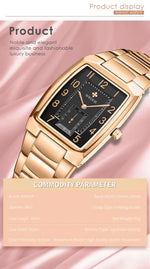 Wwoor 2024 novos relógios femininos de ouro criativo aço pulseira relógios de pulso senhoras quadrado à prova dwaterproof água feminino relogio feminino