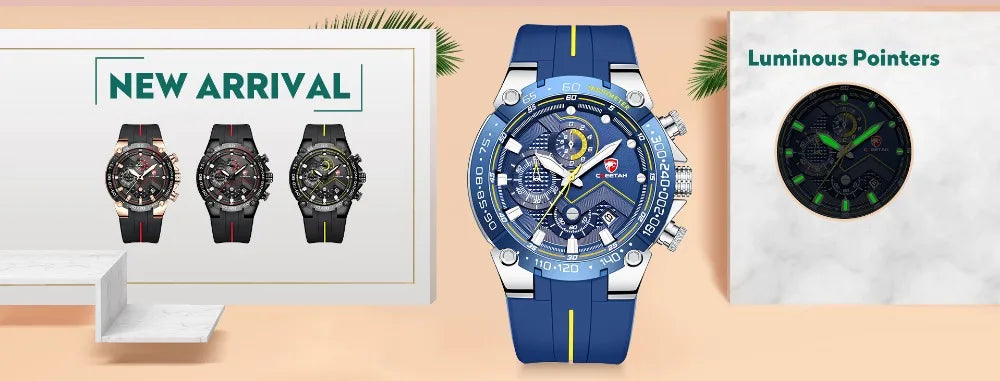 Cheetah novos relógios dos homens marca de luxo grande dial relógio masculino à prova dwaterproof água quartzo relógio pulso esportes cronógrafo relogio masculino