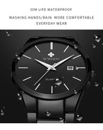 Estilo simples relógios para homens quartzo relógio de aço inoxidável wwoor relógios masculinos marca superior luxo ouro preto relógio de pulso à prova dwaterproof água