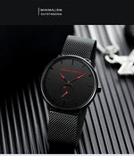 Dropship moda design simples à prova dwaterproof água malha de aço inoxidável pequeno mostrador relógios masculinos marca superior luxo quartzo relogio masculino