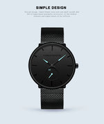 Dropship moda design simples à prova dwaterproof água malha de aço inoxidável pequeno mostrador relógios masculinos marca superior luxo quartzo relogio masculino