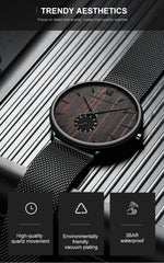 Dropship moda design simples à prova dwaterproof água malha de aço inoxidável pequeno mostrador relógios masculinos marca superior luxo quartzo relogio masculino