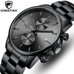 Novo cheetah relógio masculino marca de luxo negócios preto relógios quartzo dos homens à prova dwaterproof água cronógrafo esporte relógio pulso data masculino