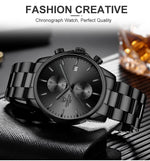 Novo cheetah relógio masculino marca de luxo negócios preto relógios quartzo dos homens à prova dwaterproof água cronógrafo esporte relógio pulso data masculino