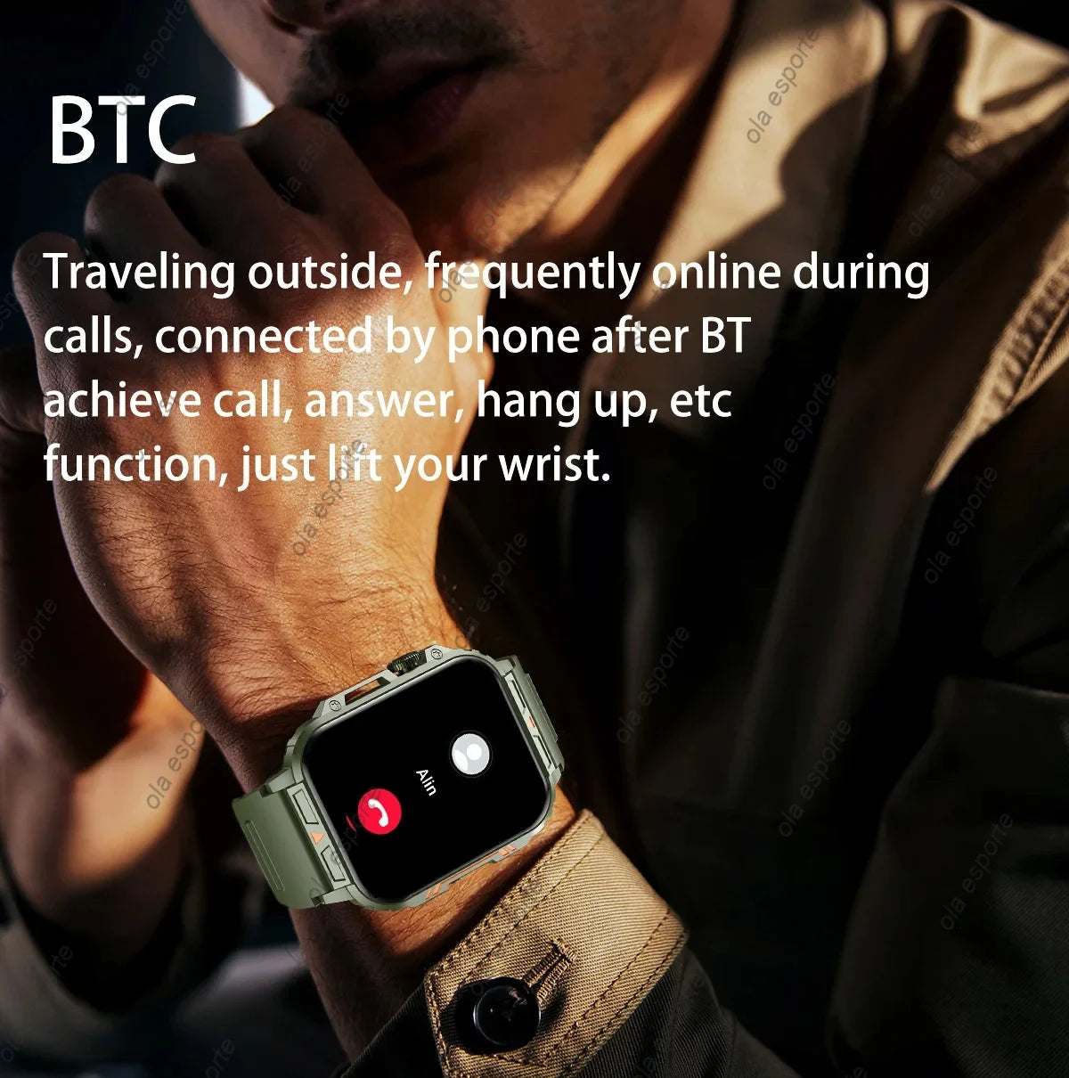 Novo ao ar livre smartwatch das mulheres dos homens bluetooth chamada monitor de saúde freqüência cardíaca relógios militares gps pista esportes fitness relógio inteligente