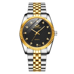 CHENXI-Relógio quartzo dourado masculino, strass, pulseira de aço inoxidável, impermeável, relógios de pulso empresariais para homens, várias cores, moda