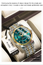 PENGAGAR-Relógio Quartz Masculino, Impermeável, Data Week, Relógio De Pulso Luminoso, Relógios De Aço Inoxidável, Relógio Masculino, Relógio Esportivo