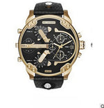 Relógio masculino luxuoso de aço inoxidável – Relógio de quartzo com mostrador analógico grande para negócios e roupas casuais – Cronógrafo esportivo à prova d'água