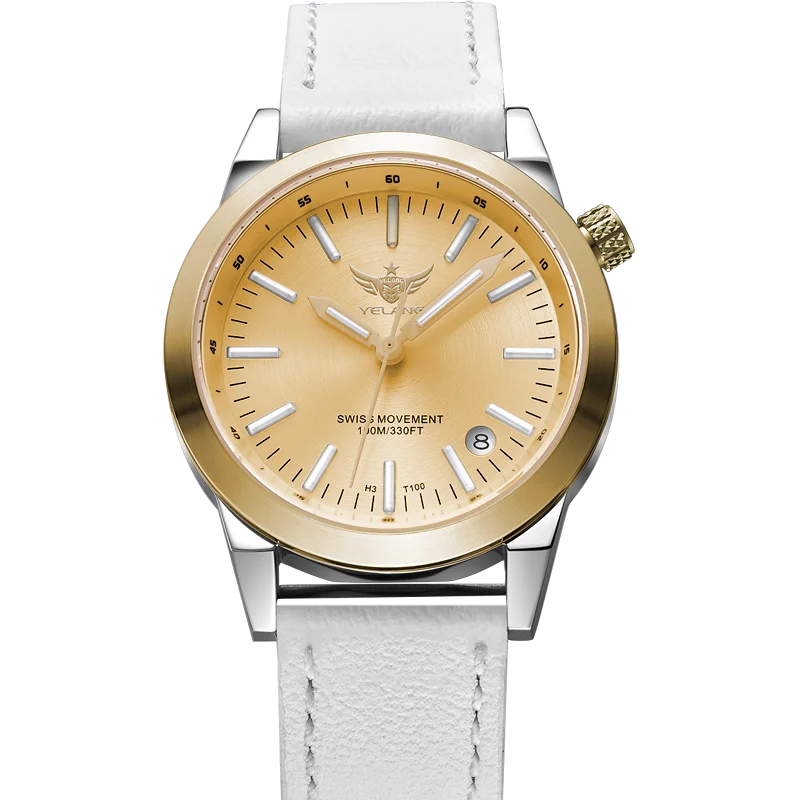 Yelang v1010 36mm relógio feminino elegante relógio de quartzo para mulheres estudante moda à prova dwaterproof água relógios safira presente luxo luminoso