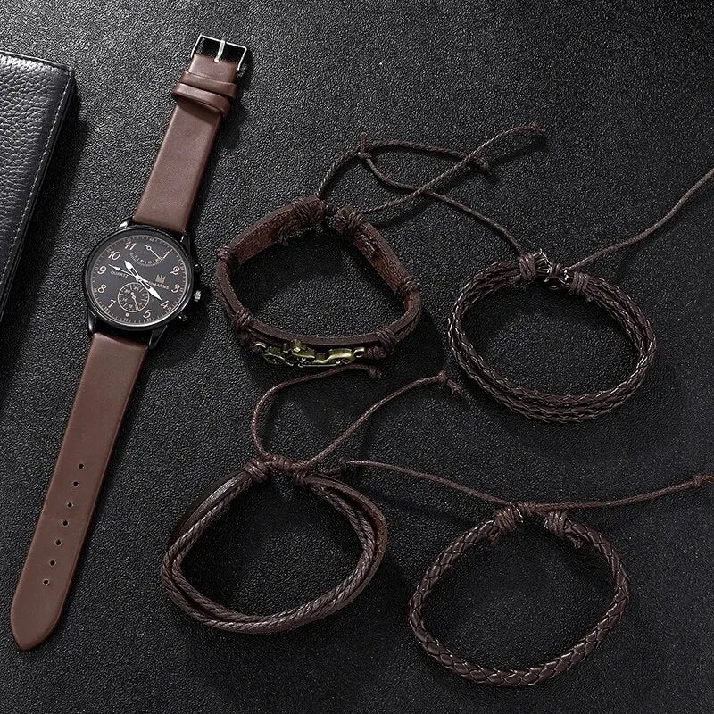 Moda Mens Relógios Esportivos Homem Negócios Quartz Relógio De Pulso De Couro De Luxo Pulseira Homens Relógio Casual