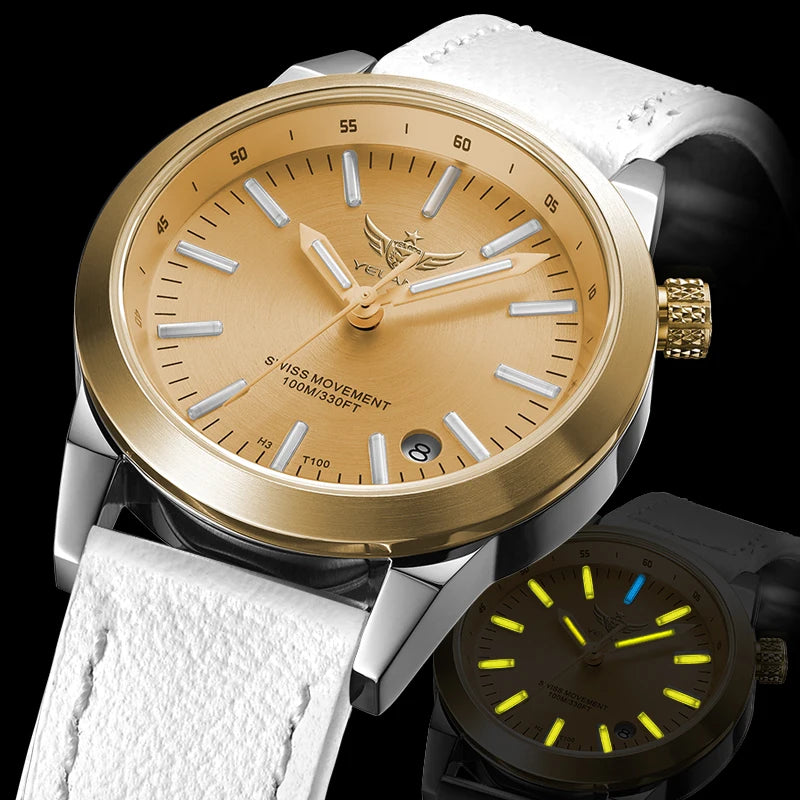 Yelang v1010 36mm relógio feminino elegante relógio de quartzo para mulheres estudante moda à prova dwaterproof água relógios safira presente luxo luminoso