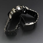 Relógio masculino luxuoso de aço inoxidável – Relógio de quartzo com mostrador analógico grande para negócios e roupas casuais – Cronógrafo esportivo à prova d'água