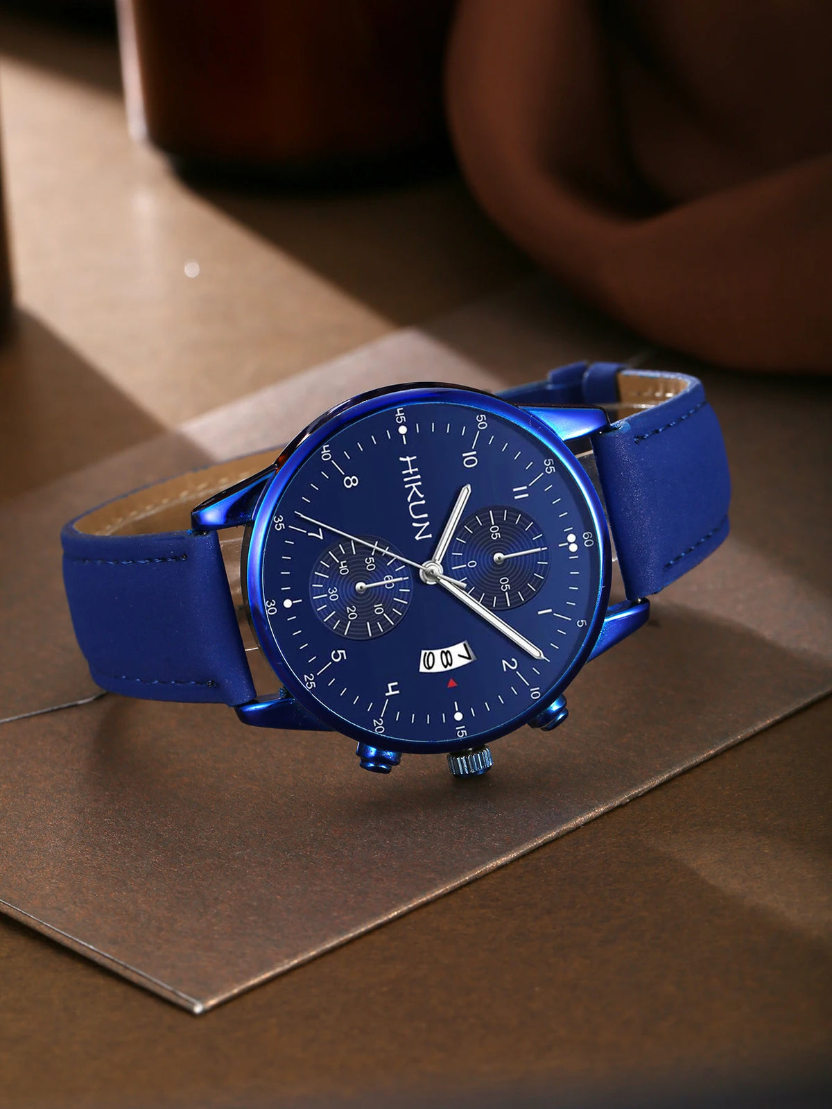 Preto clássico relógio de quartzo masculino dial relógio moda redonda quartzo simples relógio casual para esportes versátil relógio de couro