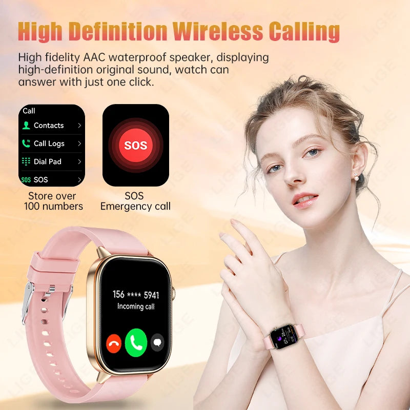 Lige 2025 para android ios gps relógio inteligente feminino 2.01 "tela hd freqüência cardíaca bluetooth chamada bússola ip68 à prova dip68 água masculino smartwatch