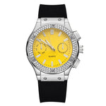 Moda 2025 Relógios Mulher Borracha Luxuosa Marca Casual Diamante Feminino Relogio Feminino Relogio Esportivo Simples