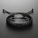 Relógios casuais de negócios masculinos, pulseira de couro, analógico, relógio de quartzo masculino, colar, conjunto de pulseiras, 3 peças