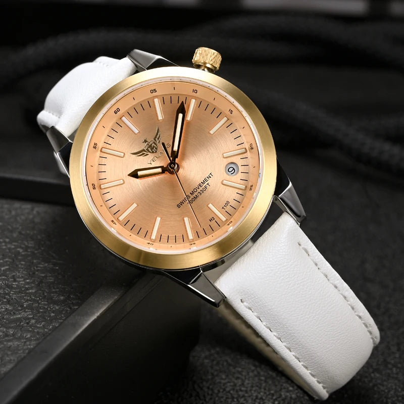 Yelang v1010 36mm relógio feminino elegante relógio de quartzo para mulheres estudante moda à prova dwaterproof água relógios safira presente luxo luminoso