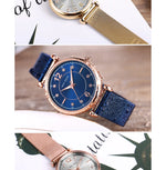 Mini foco 0177 elegante senhoras relógio de quartzo moda luminosa à prova dwaterproof água pulseira metal relógios casuais para mulher relojes de mujer