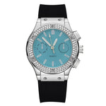 Moda 2025 Relógios Mulher Borracha Luxuosa Marca Casual Diamante Feminino Relogio Feminino Relogio Esportivo Simples