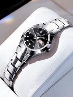 Oruss marca quente relógio feminino de alta qualidade aço inoxidável à prova dwaterproof água ponteiro luminoso semana calendário eleganc relógio quartzo feminino