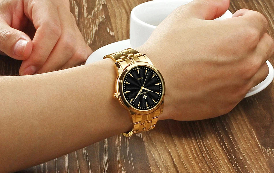 WWOOR-Relógio Masculino De Aço Inoxidável Impermeável De Luxo, Relógio De Quartzo Masculino, Relógios De Moda Casual, Original