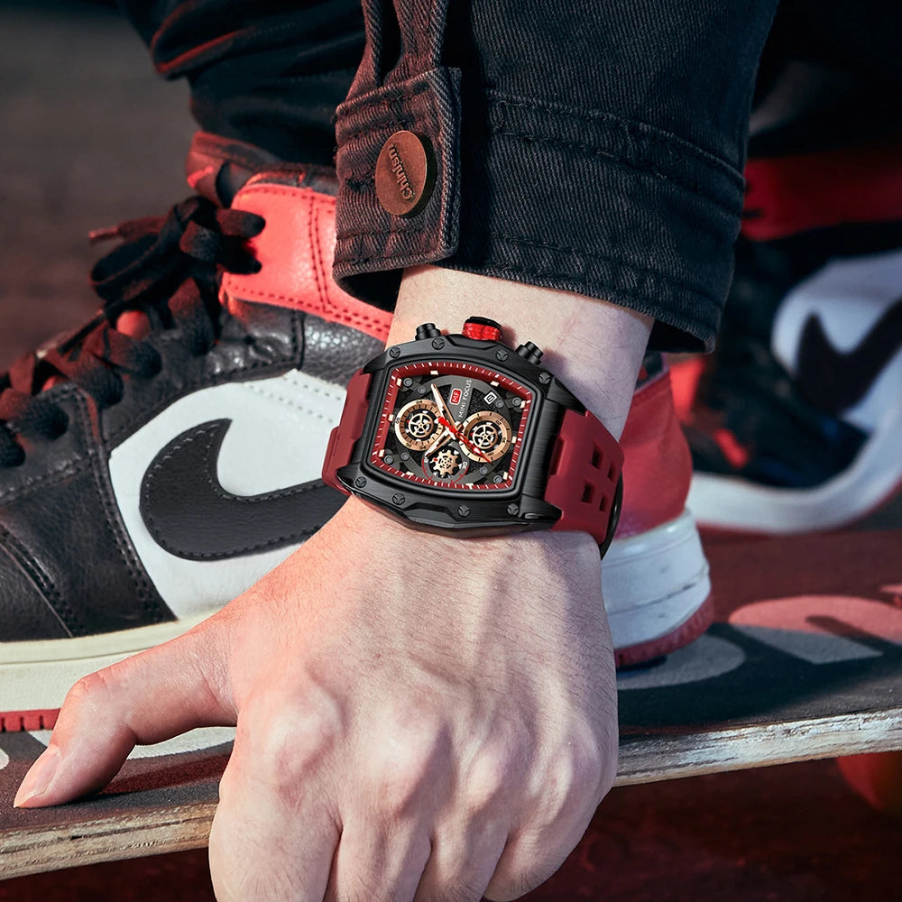 MINI FOCUS Multifuncional Casual Luxo Relógio de Quartzo Relógios para Homens Relógio de Pulso Cronógrafo À Prova D 'Água 0473G