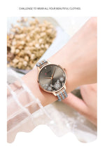 CURREN-quartzo relógios para mulheres, simples pulseira de aço inoxidável, flor Design Dial, moda