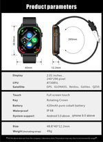 Lige 2025 para android ios gps relógio inteligente feminino 2.01 "tela hd freqüência cardíaca bluetooth chamada bússola ip68 à prova dip68 água masculino smartwatch