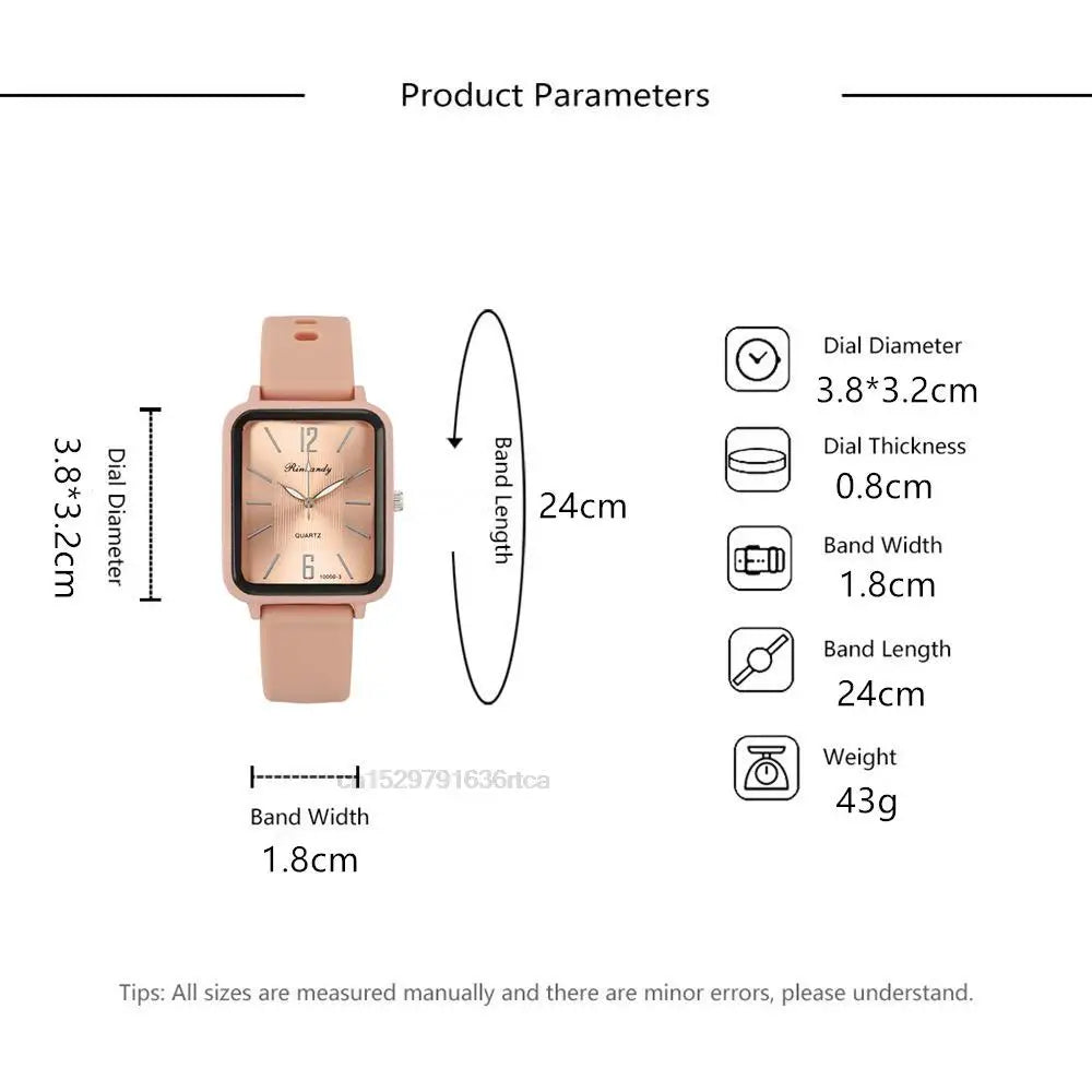 Relógios de Moda de Luxo Mulher em Silicone Qualidades Rectângulo de Quartzo Relógios de Pulso com Pulseira Simples Preto Branco Relógio Feminino Presente