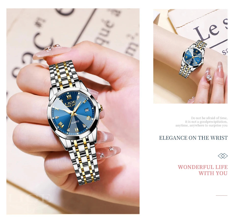 Lige elegante ultrafino estilo nórdico simples movimento de quartzo relógio de pulso feminino moda pulseira de aço inoxidável cinto mulher relógio