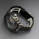 Relógio masculino luxuoso de aço inoxidável – Relógio de quartzo com mostrador analógico grande para negócios e roupas casuais – Cronógrafo esportivo à prova d'água