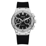 Moda 2025 Relógios Mulher Borracha Luxuosa Marca Casual Diamante Feminino Relogio Feminino Relogio Esportivo Simples