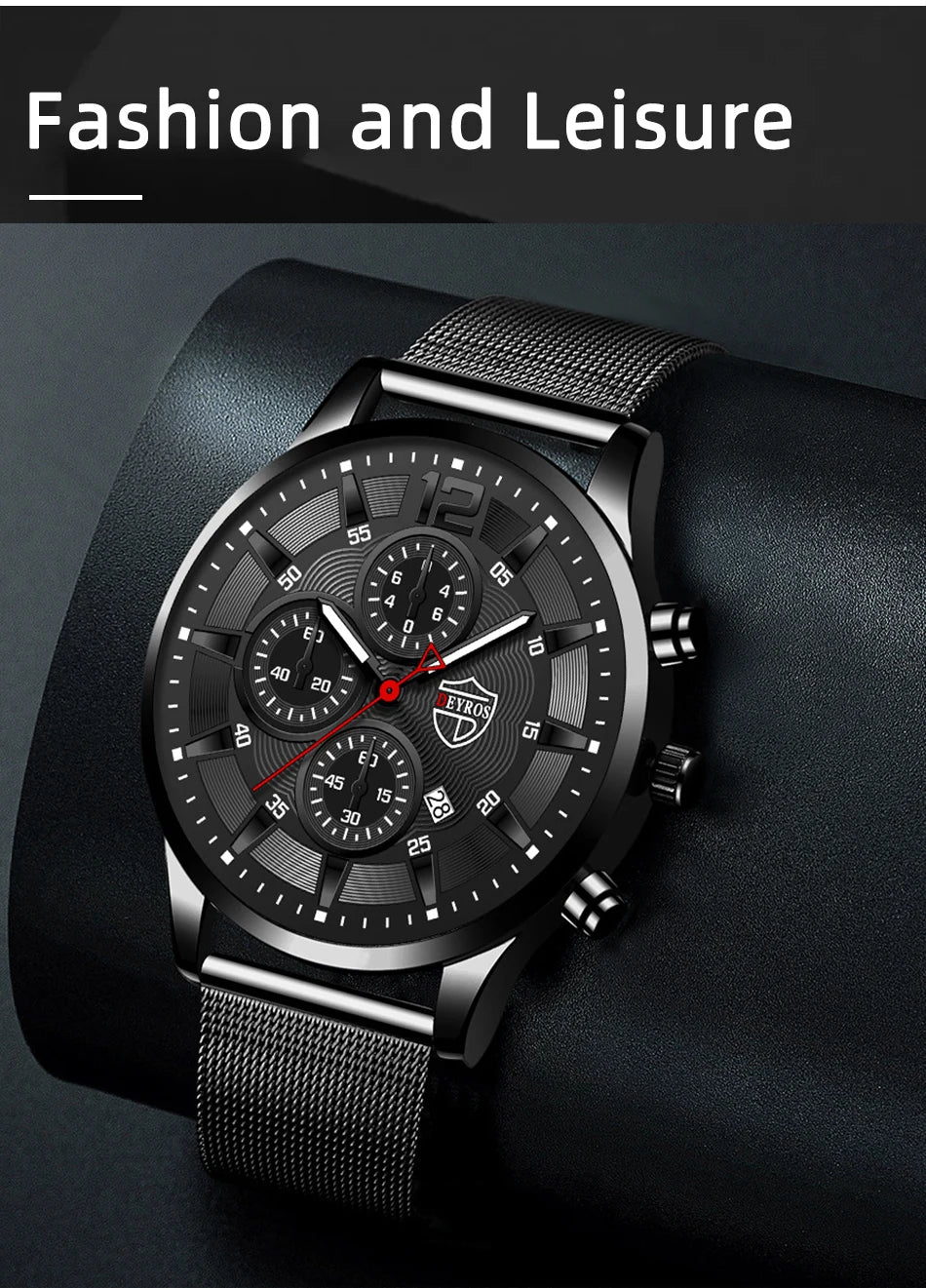 Deyros moda masculina relógios minimalistas negócios casual relógio de quartzo simples masculino malha de aço inoxidável relógio reloj hombre