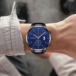 Preto clássico relógio de quartzo masculino dial relógio moda redonda quartzo simples relógio casual para esportes versátil relógio de couro