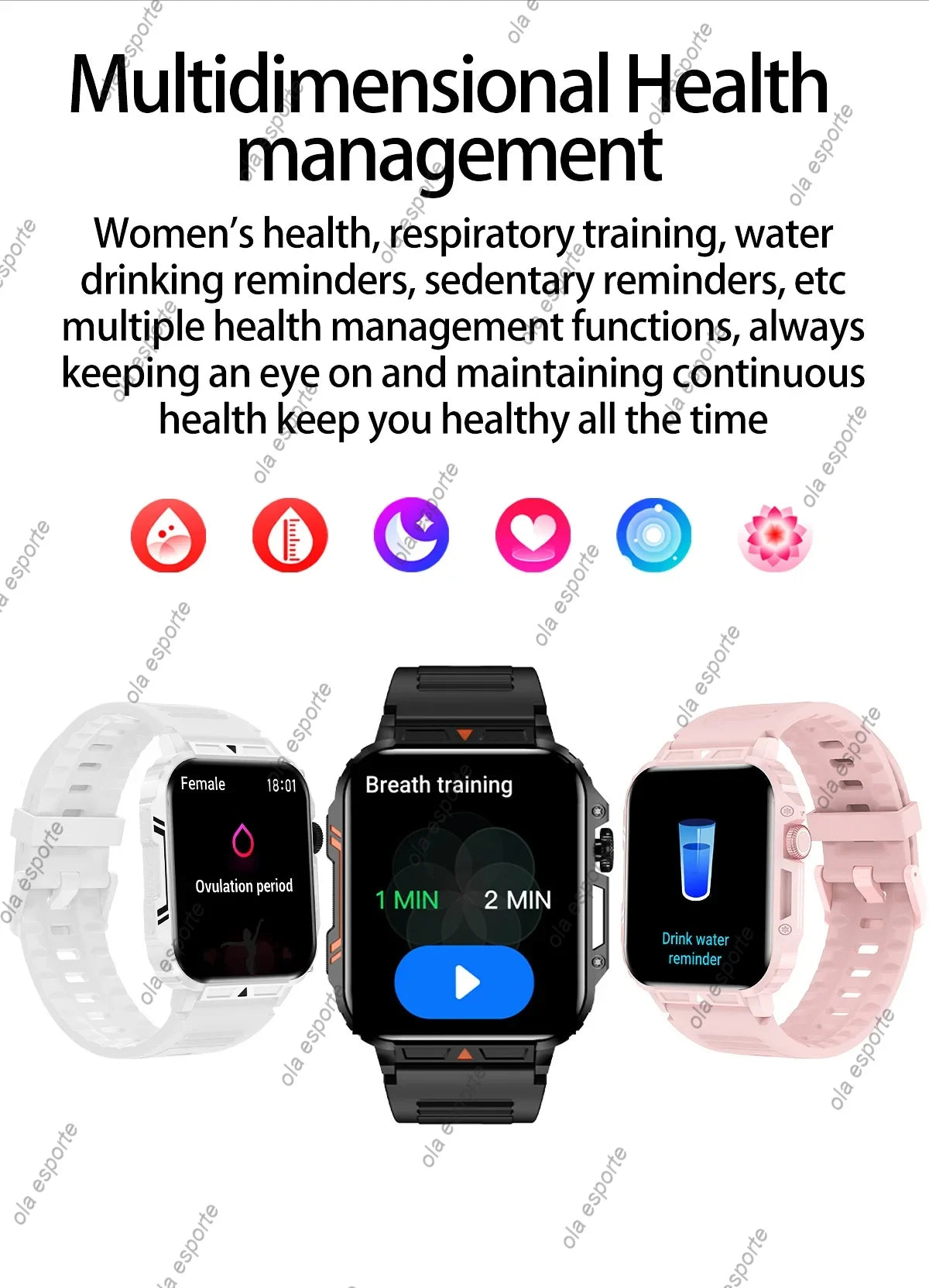 Novo ao ar livre smartwatch das mulheres dos homens bluetooth chamada monitor de saúde freqüência cardíaca relógios militares gps pista esportes fitness relógio inteligente