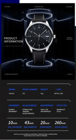 Top marca novo relógio masculino pulseira de couro ultra fino relógio minimalista para homens casual simples quartzo relógios à prova dwaterproof água