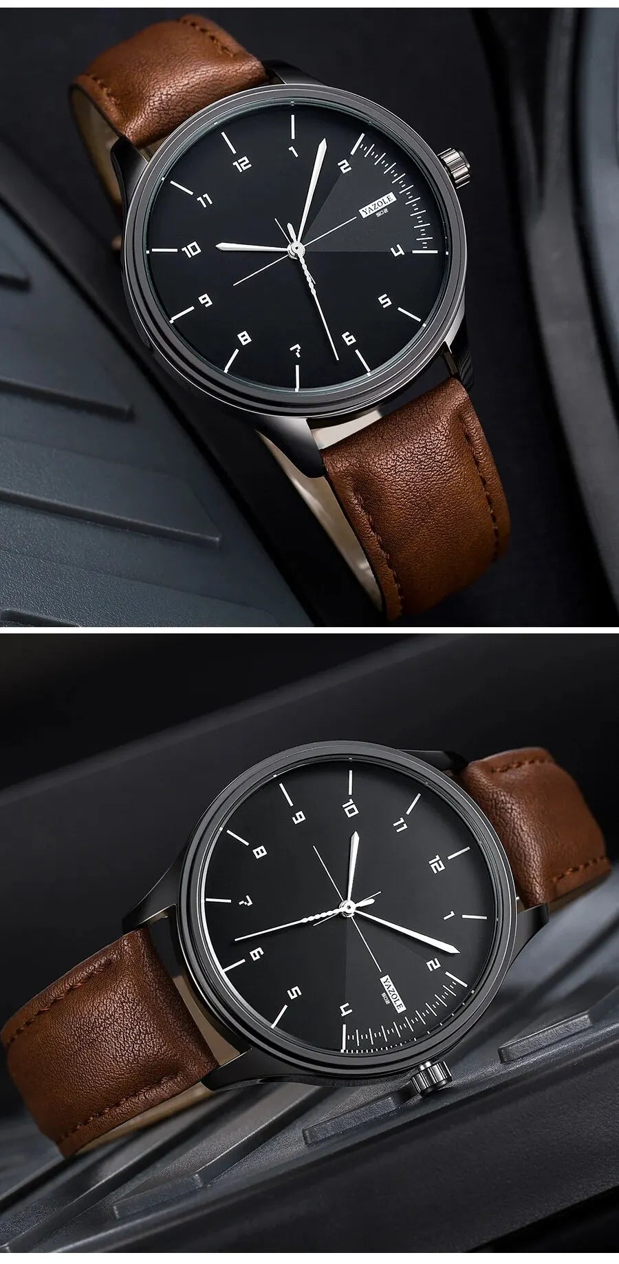 Top marca novo relógio masculino pulseira de couro ultra fino relógio minimalista para homens casual simples quartzo relógios à prova dwaterproof água