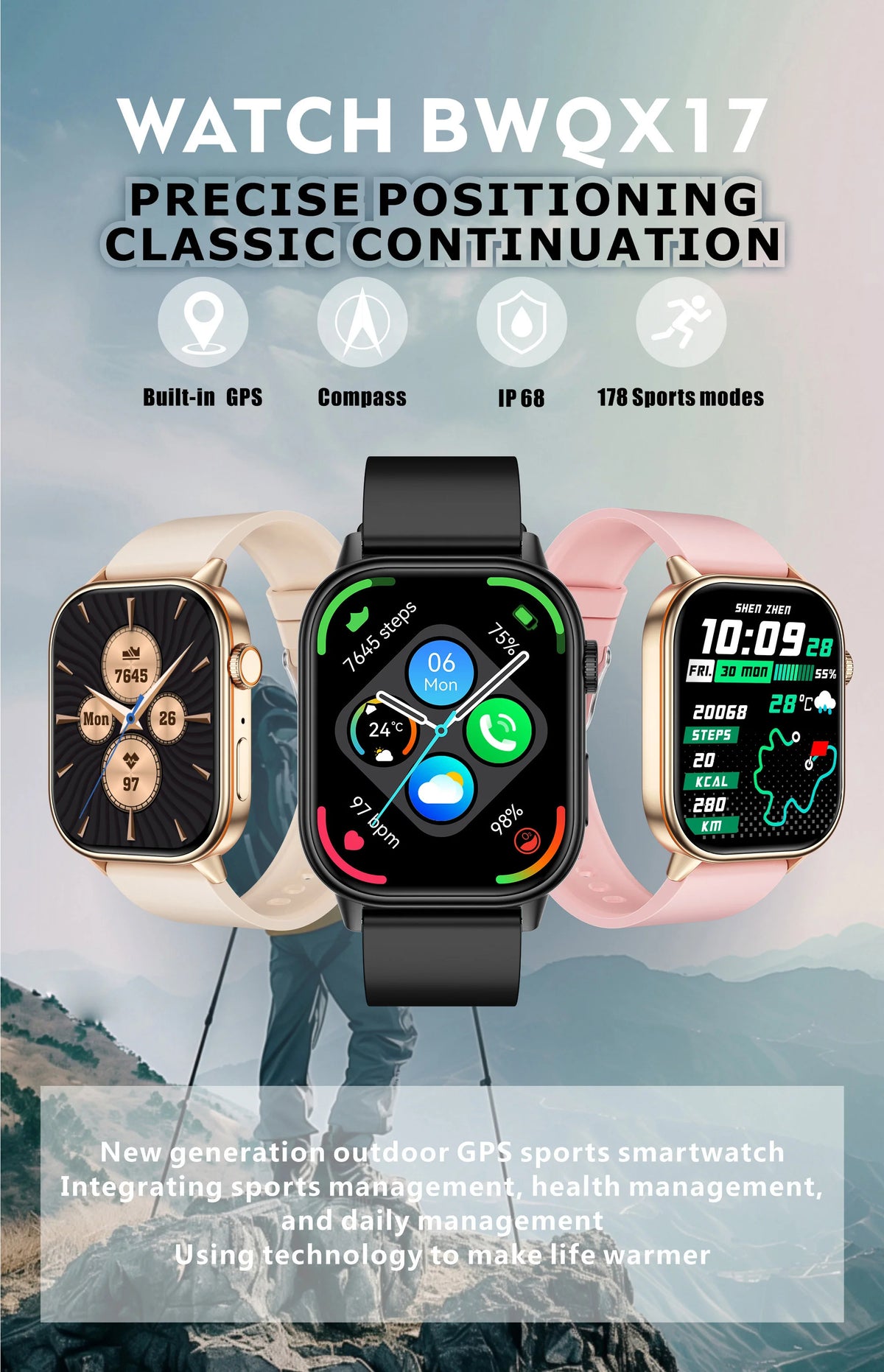 Lige 2025 para android ios gps relógio inteligente feminino 2.01 "tela hd freqüência cardíaca bluetooth chamada bússola ip68 à prova dip68 água masculino smartwatch