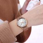 Mini foco 0177 elegante senhoras relógio de quartzo moda luminosa à prova dwaterproof água pulseira metal relógios casuais para mulher relojes de mujer