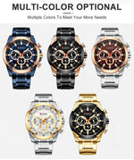 Curren relógios masculinos marca superior grande esporte relógio de luxo militar aço quartzo relógios pulso cronógrafo design ouro relógio masculino