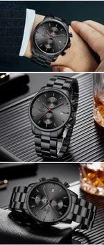 Novo cheetah relógio masculino marca de luxo negócios preto relógios quartzo dos homens à prova dwaterproof água cronógrafo esporte relógio pulso data masculino