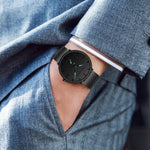 Dropship moda design simples à prova dwaterproof água malha de aço inoxidável pequeno mostrador relógios masculinos marca superior luxo quartzo relogio masculino