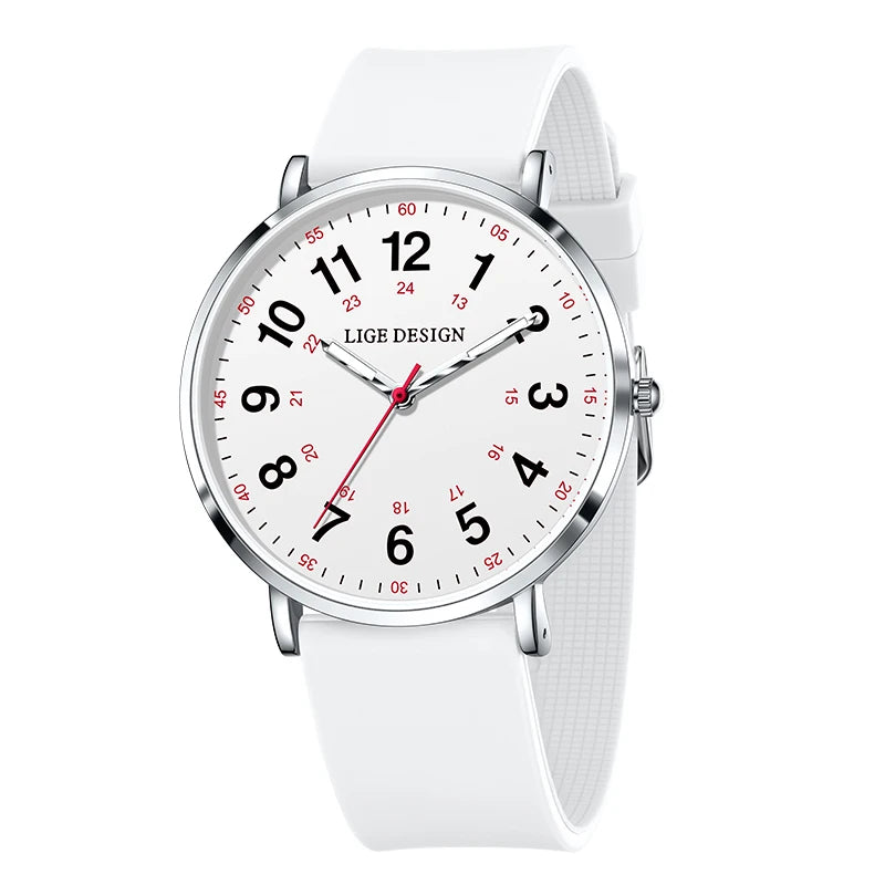 Lige moda elegante relógios para mulher senhoras doce cor silicone casual luminoso à prova dwaterproof água vestido de quartzo relógios de pulso femininos