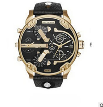 Relógio masculino luxuoso de aço inoxidável – Relógio de quartzo com mostrador analógico grande para negócios e roupas casuais – Cronógrafo esportivo à prova d'água