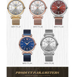 Mini foco 0177 elegante senhoras relógio de quartzo moda luminosa à prova dwaterproof água pulseira metal relógios casuais para mulher relojes de mujer