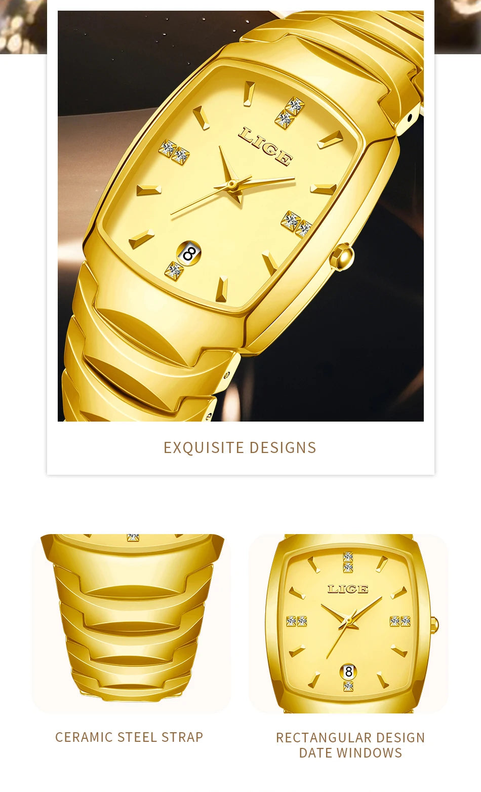 LIGE Moda Luxo Mulher Relógio Simples Elegante Aço Inoxidável Casual Relógios de Quartzo para Mulheres Calendário Senhoras Presente Romântico Novo