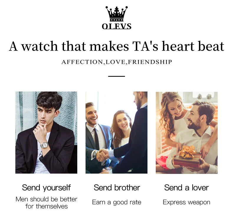 Olevs 2870 relógio masculino 42.5mm grande mostrador cronógrafo fase da lua relógios esportivos à prova dwaterproof água moda original relógio de quartzo para homem 2025