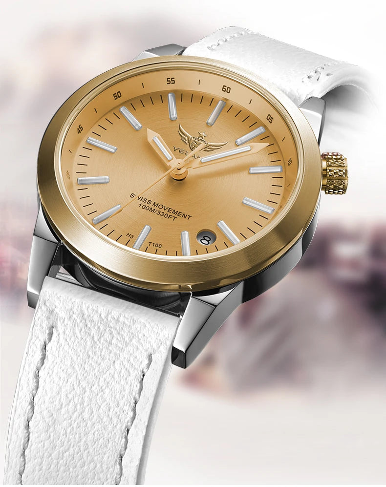 Yelang v1010 36mm relógio feminino elegante relógio de quartzo para mulheres estudante moda à prova dwaterproof água relógios safira presente luxo luminoso